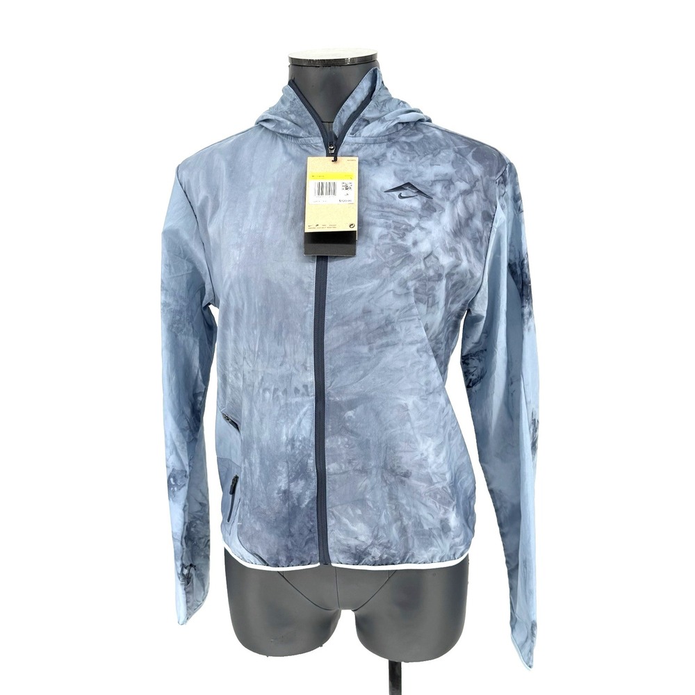 Nike Women's‎ Blue Tie-Dye Running Jacket Lightweight Hooded Sm-NWT FN6853-440